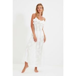 Trendyol White Jacquard Woven Beach Dress
