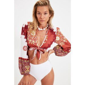 Trendyol Ethnic Patterned Tie Detailed Blouse