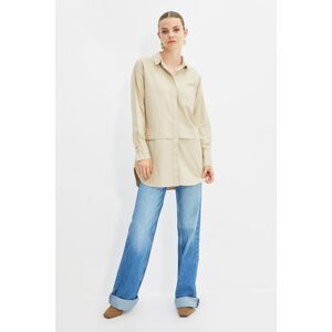 Trendyol Beige Shirt Collar Tunic