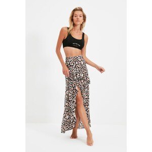 Trendyol Leopard Patterned Ruffle Viscose Skirt