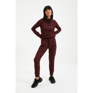 Trendyol Claret Red Collar Detailed Knitted Tracksuit Set