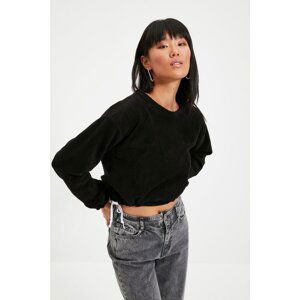 Trendyol Black Lace Detailed Basic Knitted Sweatshirt