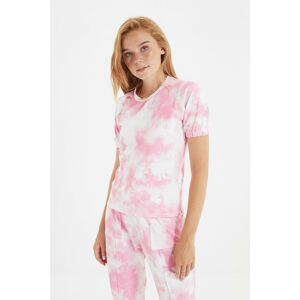 Trendyol Pink Tie Dye Basic Knitted T-Shirt