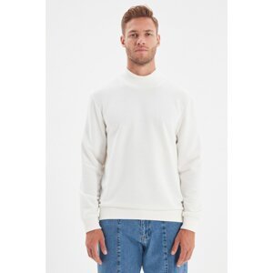 Trendyol Ecru Men's Regular Fit Stand Up Collar Long Sleeved Sweatshirt