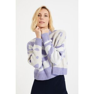 Trendyol Stone Jacquard Crop Knitwear Sweater