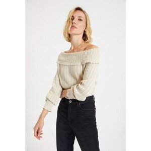 Trendyol Stone Carmen Collar Knitwear Sweater