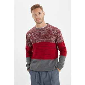 Trendyol Red Men Regular Fit Crew Neck Muline Sweater