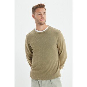 Trendyol Mink Men's Slim Fit Crew Neck Washed Sweater