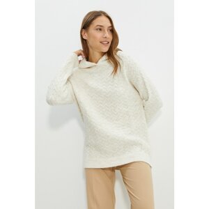 Trendyol Beige Hooded Knitwear Sweater
