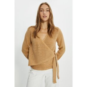Trendyol Camel Double Breasted Knitwear Sweater