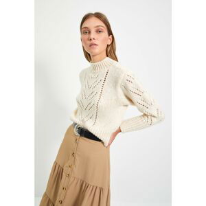 Trendyol Beige Openwork Knitwear Sweater