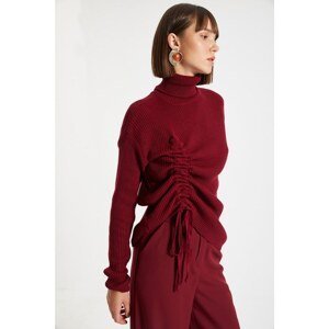 Trendyol Claret Red Side Drawstring Knitwear Sweater