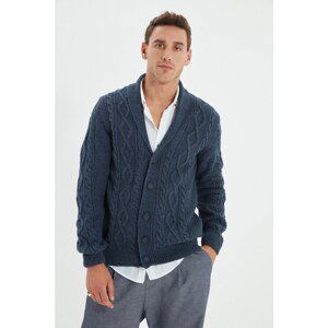 Trendyol Indigo Men's Slim Fit Shawl Collar Hair Knit Sweater Cardigan