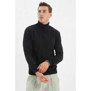 Trendyol Black Men's Slim Fit Turtleneck Hair Knit Knitwear Sweater