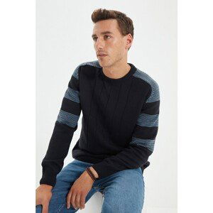 Trendyol Navy Blue Men Regular Fit Crew Neck Knitwear Sweater