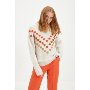 Trendyol Beige Spotted Knitwear Sweater