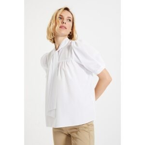 Trendyol White Scarf Collar Blouse