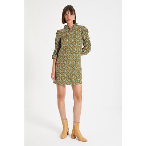 Trendyol Multicolored Sleeve Detailed Stand Collar Dress