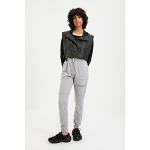 Trendyol Gray Printed Basic Jogger Knitted Sweatpants