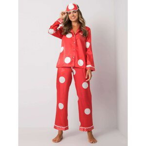 Women's red pajamas with polka dots