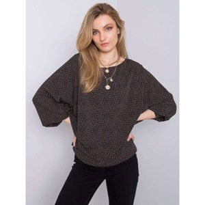 RUE PARIS Black polka dot blouse