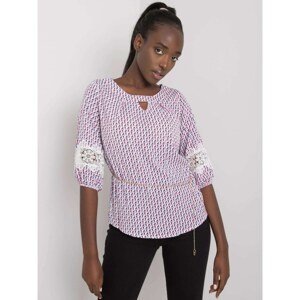 Lady's blouse with white-pink pattern
