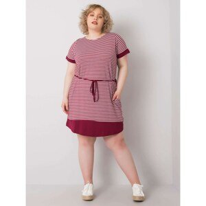Lady's brown-and-white striped dress