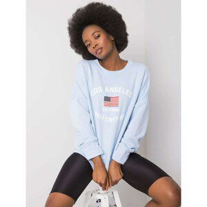 RUE PARIS Light blue sweatshirt with print