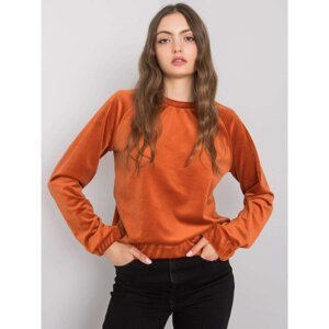 Dark orange velour sweatshirt Lorene RUE PARIS