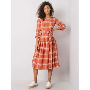 Clay checkered dress with a frill