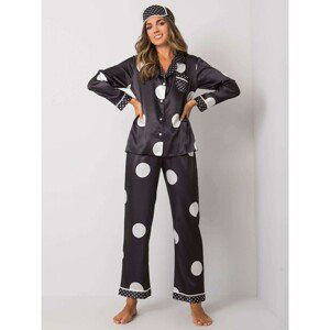 Black women's pajamas with polka dots
