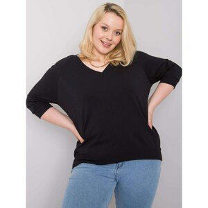 Black plus size cotton sweatshirt