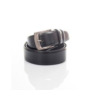 Men's leather belt with a black buckle