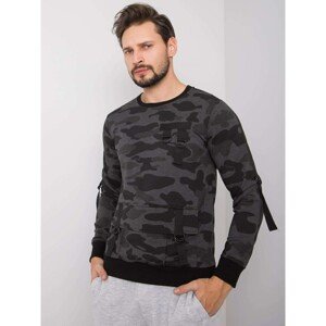 Dark gray sweatshirt with a military print