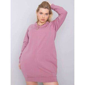Powder pink dress size plus with long sleeves