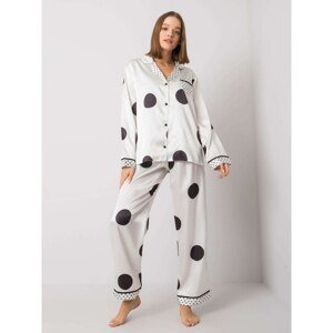 White, two-piece, polka dot sleeping set