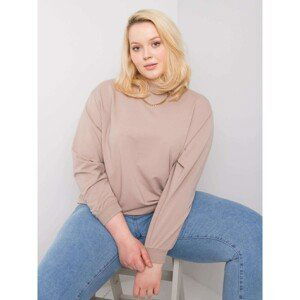 Dark beige sweatshirt plus size basic