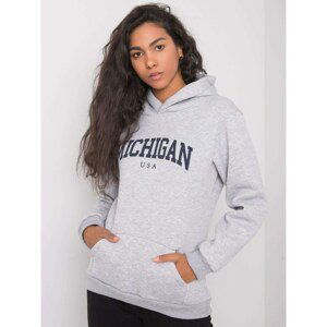 Women's kangaroo sweatshirt RUE PARIS Grey melange