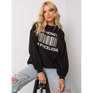 Black sweatshirt without a hood with an inscription