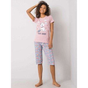Dusty pink pajamas with a print