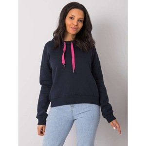 RUE PARIS Navy blue hooded sweatshirt