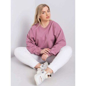 Powder pink plus size hoodless sweatshirt