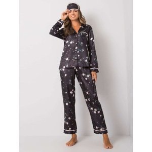 Ladies' black two-piece pajamas
