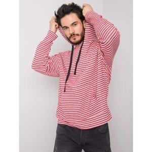 Men's white and red striped sweatshirt