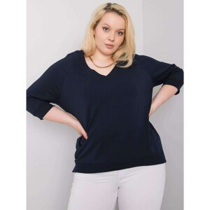 Plus size navy blue cotton sweatshirt