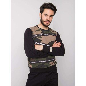 Men's beige sweatshirt with military patterns