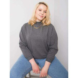 Dark grey melange sweatshirt plus basic size