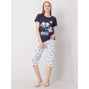 Coral cotton pajamas with a print