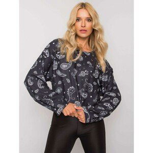 Black patterned sweatshirt by Enola