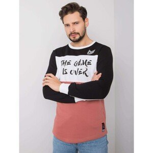 Black and pink men's sweatshirt with an inscription